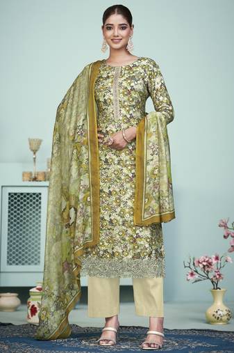 Stylee lifestyle multi muslin digital printed dress material