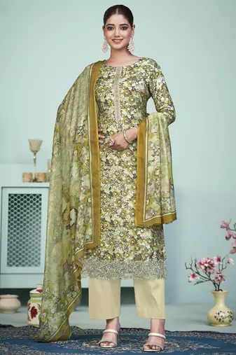 Stylee lifestyle multi muslin digital printed dress material