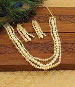 Designer gold plated pearl necklace