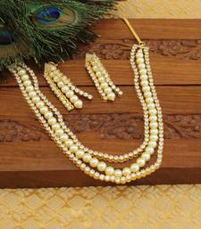 Designer gold plated pearl necklace