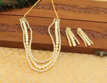 Designer gold plated pearl necklace 4