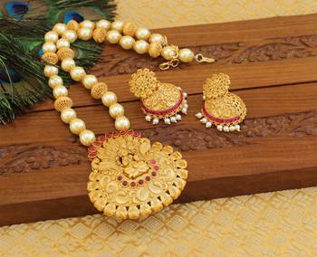 Matte finish temple necklace set 1