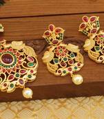 Matte finish peacock necklace set