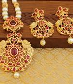 Matte finish peacock necklace set