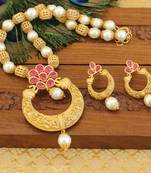 Matte finish ruby necklace set