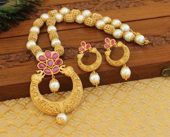 Matte finish ruby necklace set 2