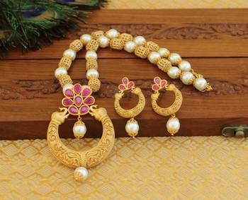 Matte finish ruby necklace set 3