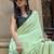 Pista Green Silk Printed Saree With Blouse Piece