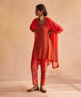 Red nadiya kurta set 3