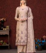 PeachEmbroidery,Hand WorkModal ChanderiSemistichedLong Length KameezPlazzoparty wear salwarsuit