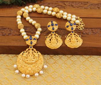 Matte finish lakshmi necklace set 1