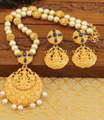 Matte finish lakshmi necklace set