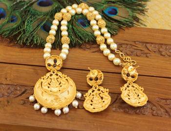 Matte finish lakshmi necklace set 3