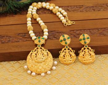 Matte finish lakshmi necklace set 1