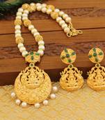 Matte finish lakshmi necklace set