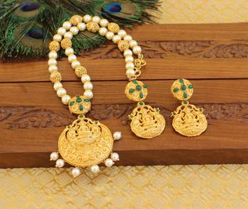 Matte finish lakshmi necklace set 2
