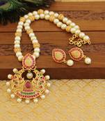 Matte finish peacock necklace set