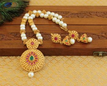 Matte finish ruby necklace set 1