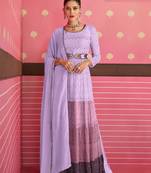 VoiletHeavy Thread,Sequance Embroidery WorkGeorgetteSemistichedLong Length KameezPantparty wear salwarsuit