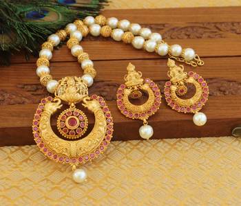 Matte finish temple necklace set 1