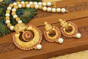Matte finish temple necklace set 2
