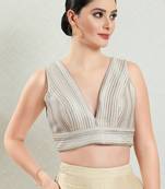 Salwar Studio Women's Multicolored Saree Blouse