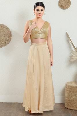Salwar Studio Women's Gold Saree Blouse 6