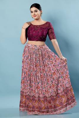 Salwar Studio Women's Wine Embroidered Saree Blouse 6