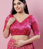 Salwar Studio Women's pINK Woven Design Saree Blouse