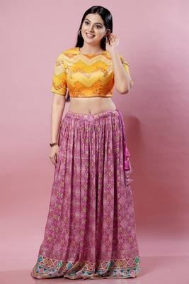 Salwar Studio Women's Yellow Woven Design Saree Blouse 6