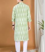 men's pastel kurta top - ikat print