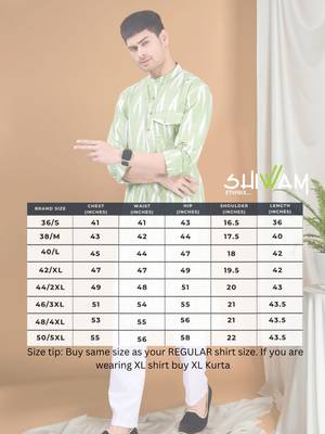 men's pastel kurta top - ikat print 4