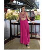 Magenta Haldi Palazzo Set for Women