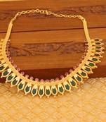 Kerala style gold plated palakka necklace