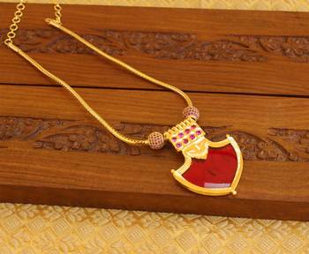 Kerala style gold plated palakka necklace 2