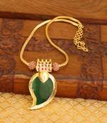 Kerala style gold plated mango palakka necklace