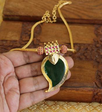 Kerala style gold plated mango palakka necklace 4