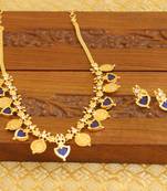Kerala style gold plated palakka necklace set
