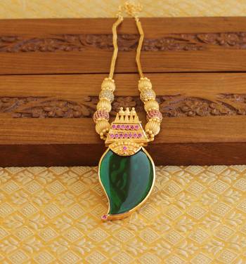 Kerala style palakka 2 in 1 gold plated mango necklace 1