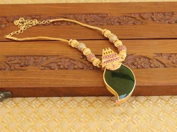 Kerala style palakka 2 in 1 gold plated mango necklace 2