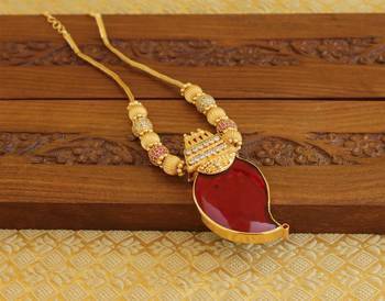 Kerala style palakka 2 in 1 gold plated mango necklace 4