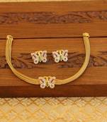 Matte finish butterfly necklace set