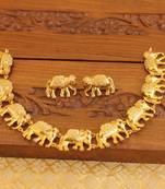 Matte finish elephant necklace set