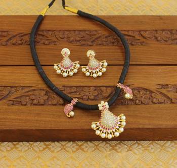 Designer black thread mango necklace set 1