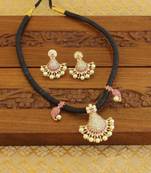 Designer black thread mango necklace set