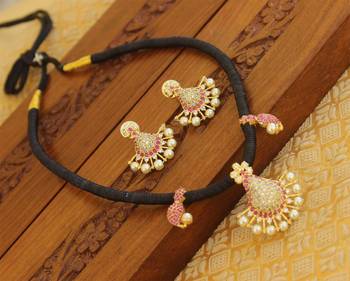 Designer black thread mango necklace set 2