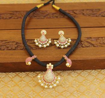 Designer black thread mango necklace set 3