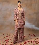 Ivory printed kurta pant set