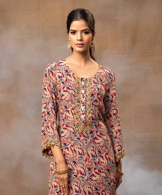 Ivory printed kurta pant set 2