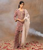 Ivory printed kurta set